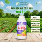 Phân bón hữu cơ vi sinh NPK 3-1-1 chiết xuất tự nhiên, giàu amino acid, tăng cường sinh trưởng cho cây trồng.